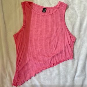 Shein, Size medium, Pink, diagonal cut, cropped tank top